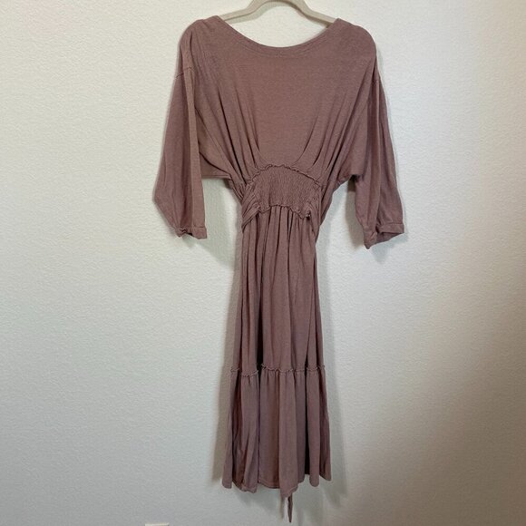 Free People Beach Garcia Midi Dress Low Scoop Back Pink Size Small Mauve… - Picture 3 of 11